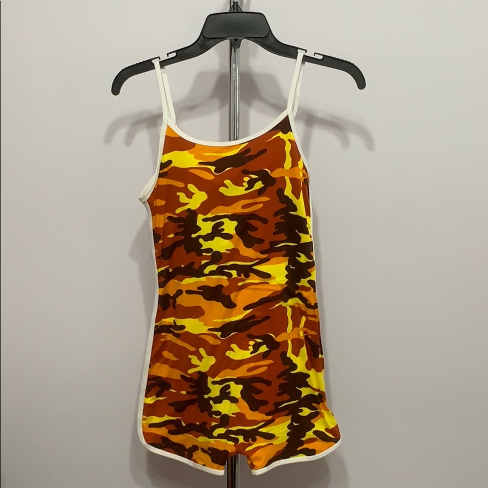 Orange Camo Romper